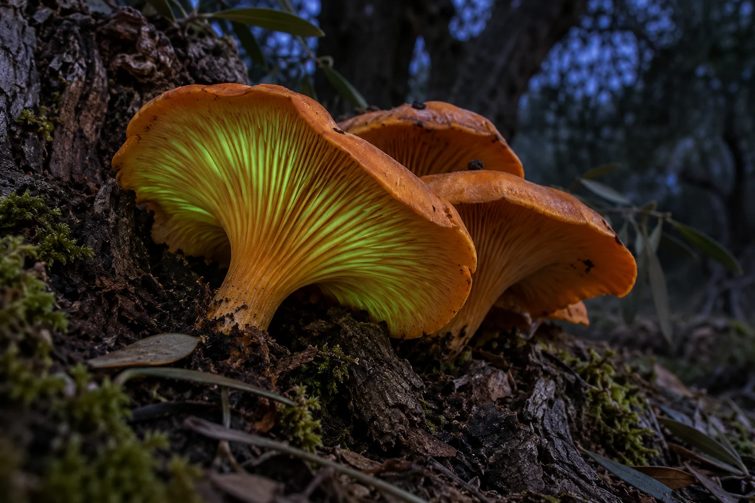 Fotoğraf: Omphalotus ve Neonothopanus: Işıldama nasıl farklılaşıyor? - Dünyadaki Biyolüminesans Mantar Grupları