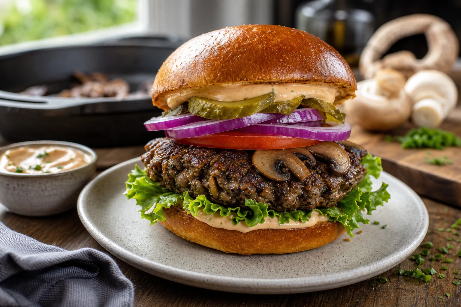 Vegan Mantarlı Burger Tarifi: Adım Adım Rehber